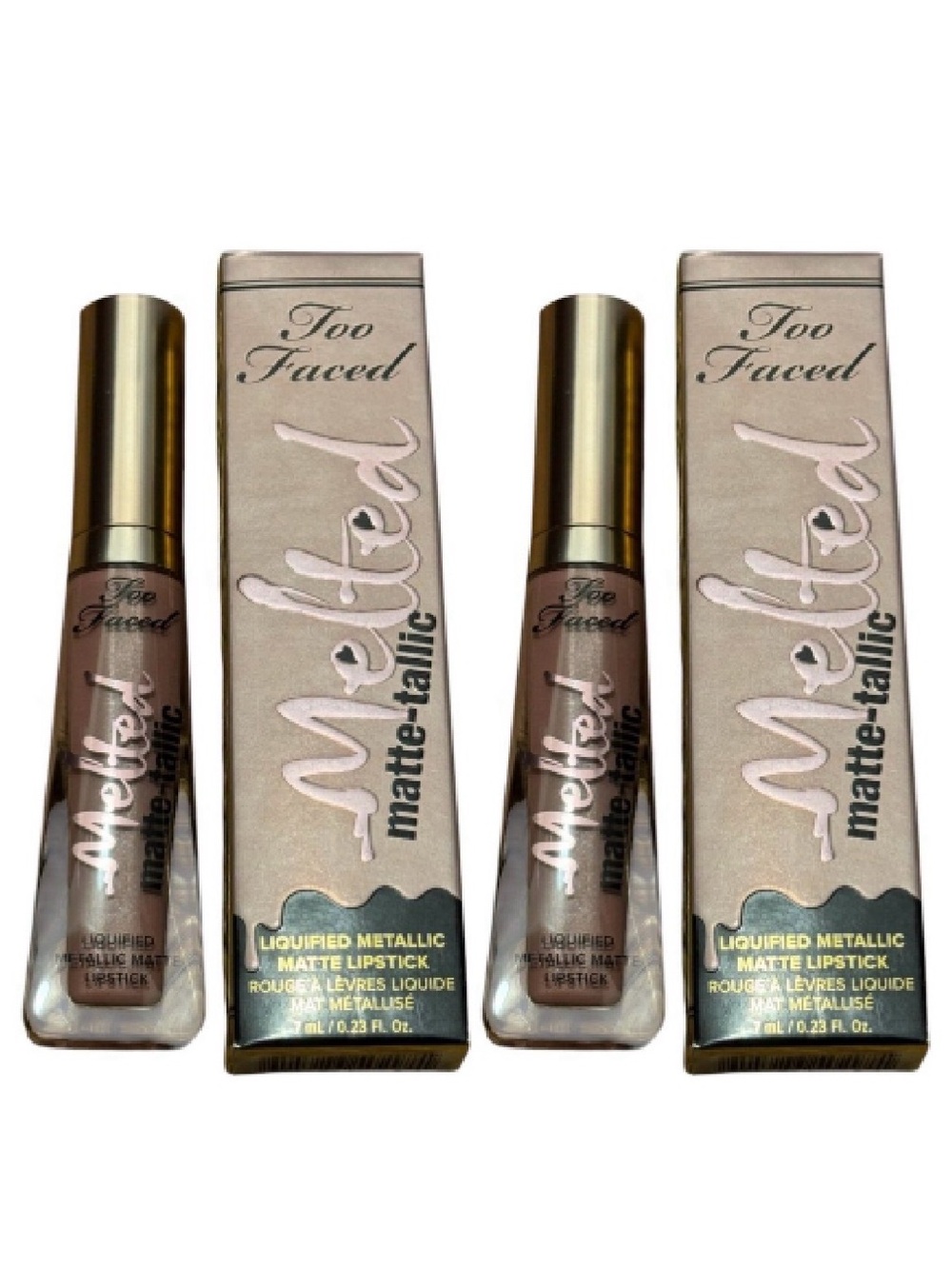 Too Faced Melted Matte-tallic Liquid Lipstick "Sugar Kisses" 7ml Metallic NWT